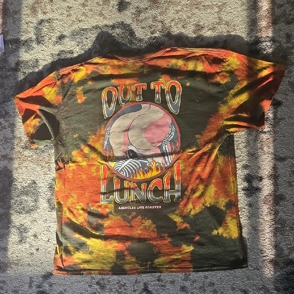 Assholes Live Forever Out to Lunch Tie-Dye T-Shirt.